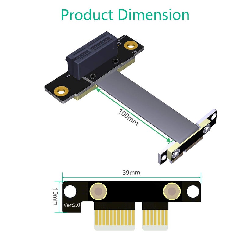 Mustpoint High Quality PCI-e PCI Express 36Pin 1X Extension Cable (Dual Vertical 90 Degrees Direction) - Image 5